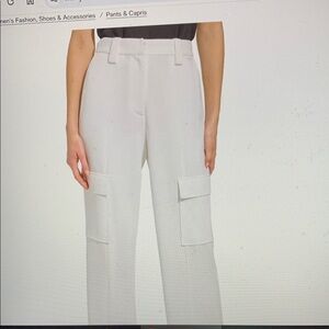 DKNY Women's Ivory Crepe Cargo Pants